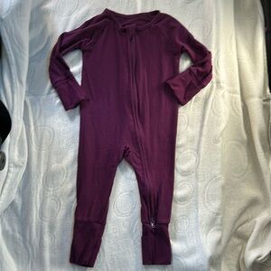 Little sleepies deep purple berry Bamboo ribbed Zippy Sleeper Pajamas 0-3m